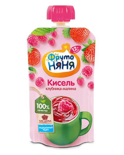 Кисель ФрутоНяня детский 130г Клубника-малина дой-пак
