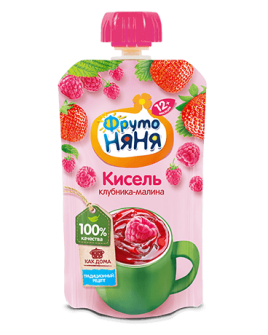 Кисель ФрутоНяня детский 130г Клубника-малина дой-пак