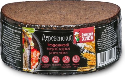 Хлеб безд. заварной подовый Деревенский 220г Рижский хлеб