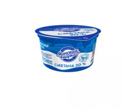 БЗМЖ Сметана Минская Марка 20% 180г стакан ММЗ