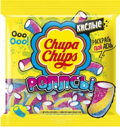 Жевательный мармелад "Чупа-чупс" Кислые трубочки Роллсы 150г