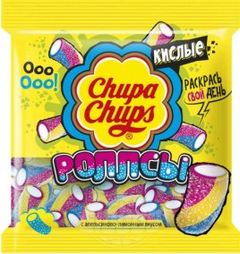 Жевательный мармелад "Чупа-чупс" Кислые трубочки Роллсы 150г