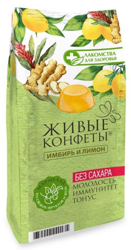 Мармелад Желейный Имбирь и лимон Лакомство для здоровья 170гр