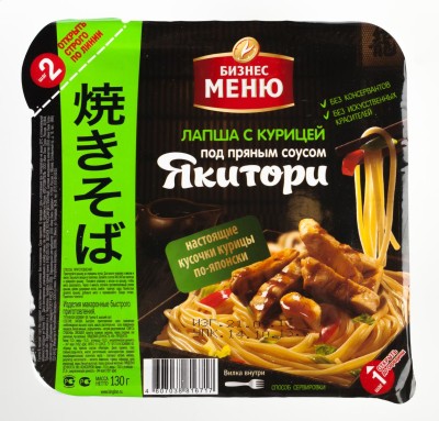 Лапша Бизнес Меню курица с пряным соусом Якитори 130гр.