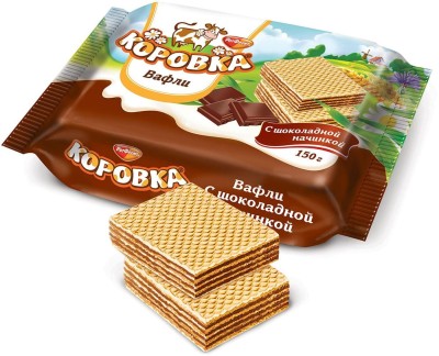 Вафли Коровка шоколадной начин. 150гр.