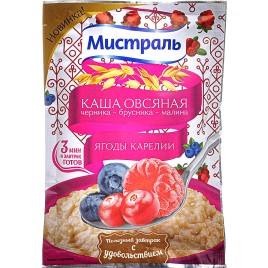 Мистраль Каша овсяная черника-брусника-малина 40гр