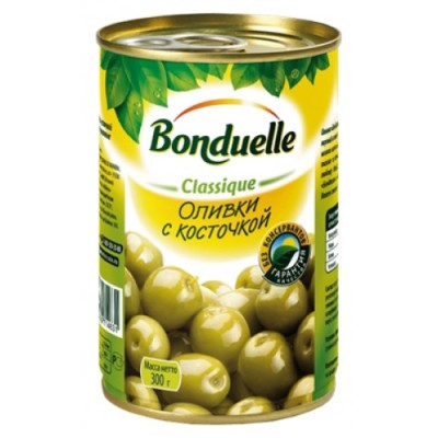 Оливки "Бондюэль" с косточкой 300гр.