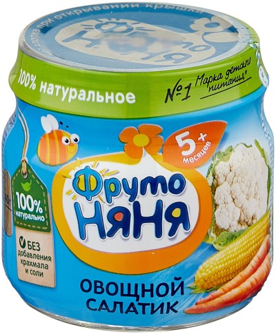 Пюре ФрутоНяня овощной салатик 80г