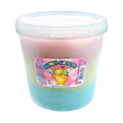 Сахарная вата 150гр. "Муми-сласти" клубника, банан, ежевика