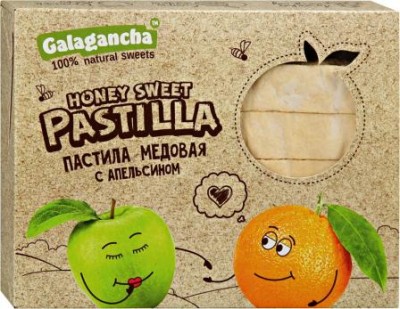 Пастила GALAGANCHA медовая с апельсином 190г