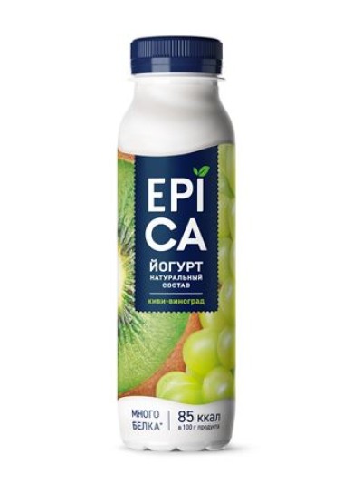 БЗМЖ Йогурт питьевой 2,5% с киви и виноградом 260г Эпика