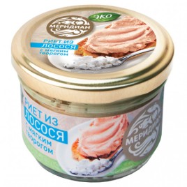 Риет из лосося с мягким творогом 100г. Меридиан