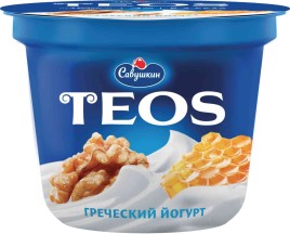 Йогурт греческий TEOS грецкий орех, мед  2% 250г Савушкин продукт
