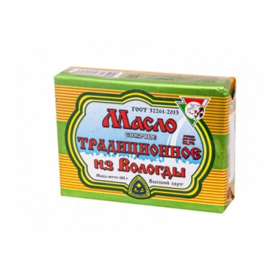 БЗМЖ Масло сливочное Традиционное ИЗ ВОЛОГДЫ 82,5% 180г