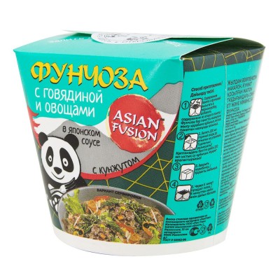Фунчоза ASIAN FUSION с говядиной и овощами в японском соусе с кунжутом 68гр
