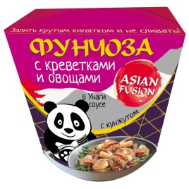 Фунчоза ASIAN FUSION с креветками и соусом Унаги с кунжутом 67гр