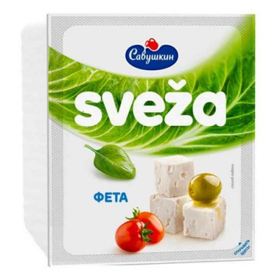БЗМЖ Сыр рассольный Фета Sveza 45% 200гр Савушкин