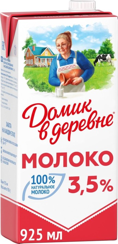 БЗМЖ Молоко Домик в деревне (УП) 3,5% 950 г
