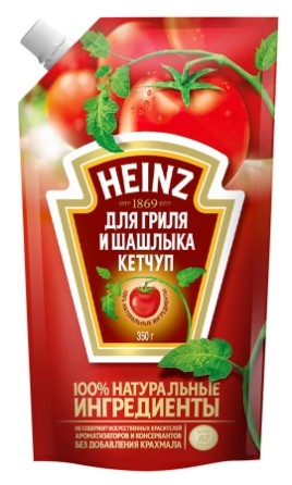 "HEINZ" Кетчуп для гриля и шашлыка 320гр дой-пак