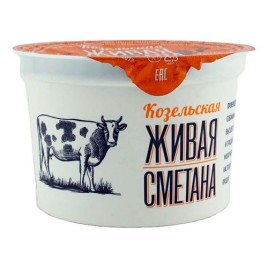 БЗМЖ Сметана живая 25% 0,18кг Козельский