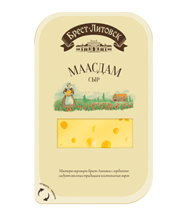 АКЦИЯ!!! БЗМЖ Сыр Брест-Литовский Маасдам 45% 130гр нарез.