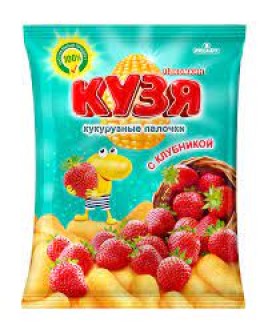 Кукурузные палочки Кузя с клубникой 100г
