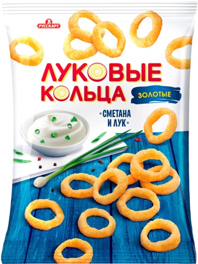 Луковые кольца Золотые лук/сметана 100г Русскарт