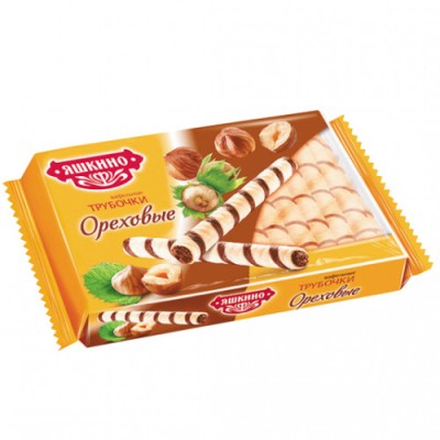 Вафельные трубочки орех Яшкино 190г