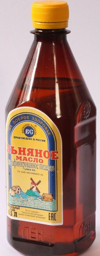 Масло ВС льняное нерафинированное пл/бут 0,5л