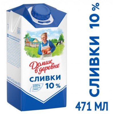 БЗМЖ Сливки Домик в деревне 10% 480г