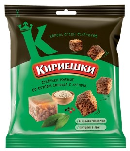 Сухарики Кириешки ржан. 40г Холодец с хреном