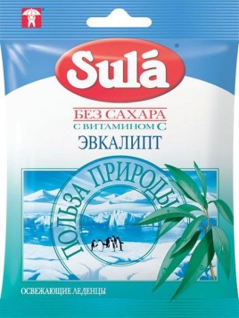 Леденцы Эвкалипт пакет Зула 60г