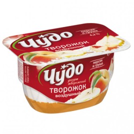 БЗМЖ Десерт творож. персик, груша Чудо 4,2% 100г