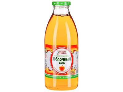 Сок Яблочный осветленный 1л ст/б Стэлмас