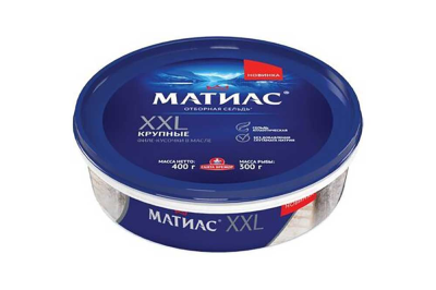Филе-кусочки сельди в масле "Матиас XXL" крупные 400гр пл/б