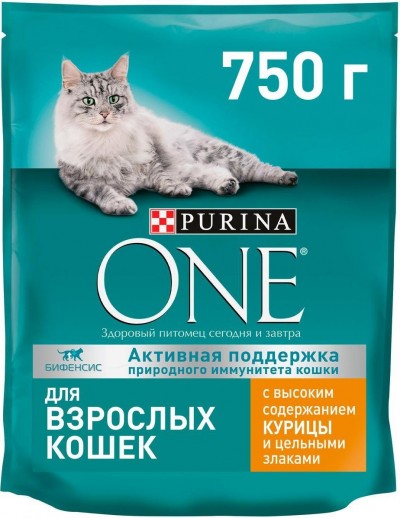 Сухой корм Purina One для стерилизованных кошек с курицей и цельными злаками 750гр