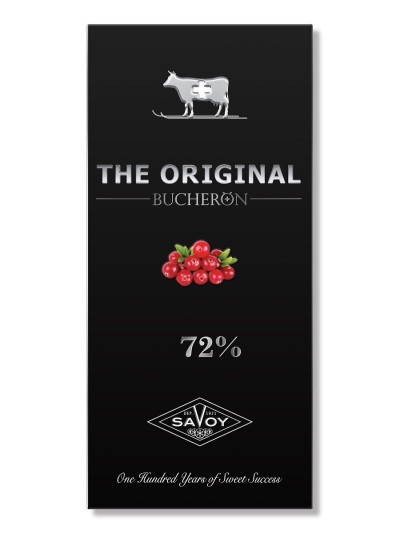 Горький шоколад Бушерон с кусочками клюквы 90гр К