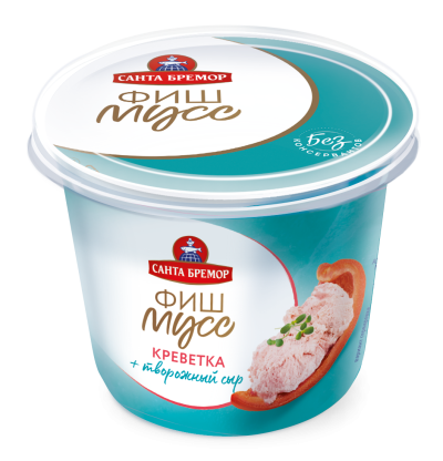 Паста из тресковый рыб "Фиш-мусс" креветка + творожный сыр 140гр пл/б Санта Бремор