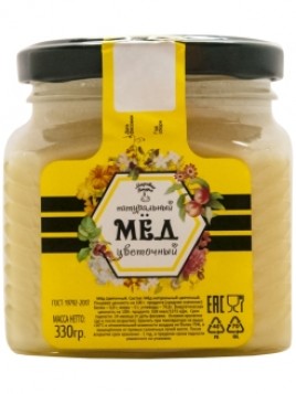 Мед натуральный цветочный 330гр Бигуд (кдв) ст/б