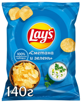 Чипсы Lay's 140г Сметана-зелень