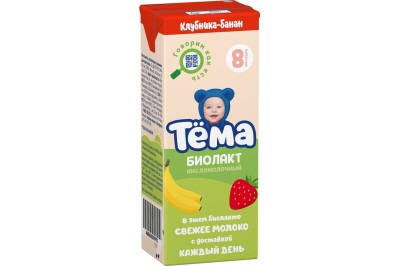 Тема Биолакт клубника-банан 206гр с 8 мес.