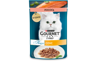 Пауч для кошек Gourmet Purina Лосось Перл в соусе 75гр