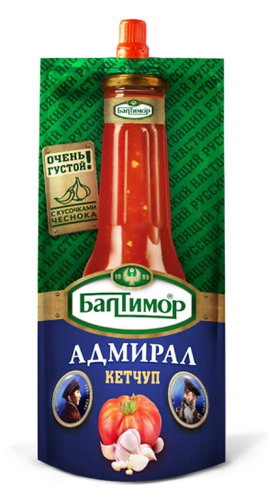 Кетчуп Балтимор Адмирал с кусочками чеснока дой пак 260 г