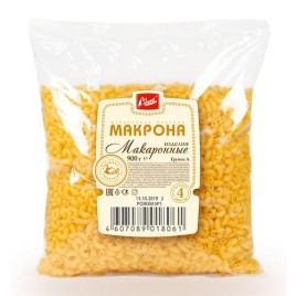Макрона Макаронные изделия Рожки №1 900гр группаА