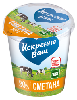 БЗМЖ Сметана Искренне Ваш 20% 300гр