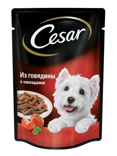 Cesar для собак пауч говядина с овощами в соусе 85гр