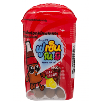 Резинка жевательная драже с колой и лимоном Fusen No Mi Cola Lemon Lotte, 15гр