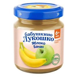 Бабушкино Лукошко Пюре 100гр./Яблоко-Банан/ с 6 мес.