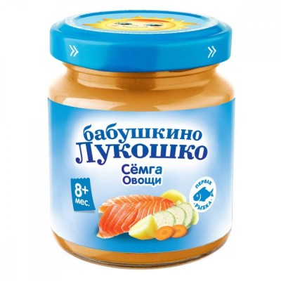 Бабушкино Лукошко Пюре с 8 мес. 100гр./Семга Овощи/
