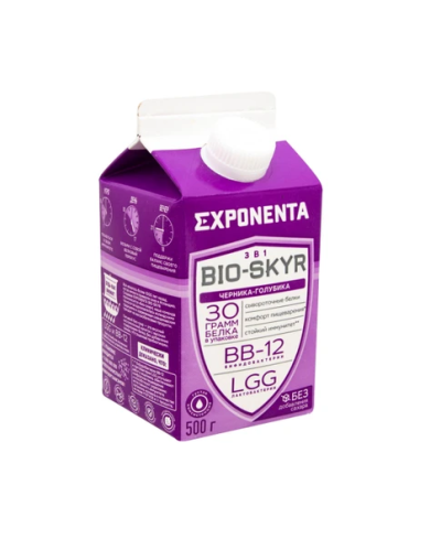 Напиток обезжиренный Bio Skyr со вкусом черника-голубика 500г Exponenta
